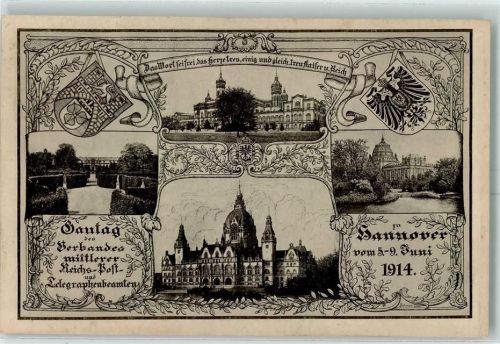 Hannover 1914 Gautag des Verbandes mittlerer Reichs-Post- und Telegraphenbeamten