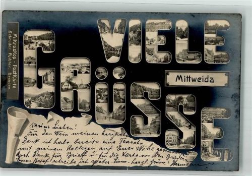 Mittweida 1904 Mikroskop Postkarte Gebrüder Richter