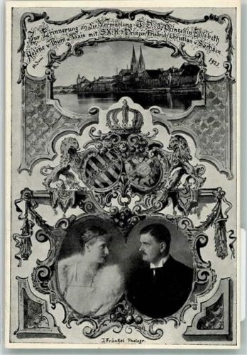 Regensburg 1923 Vermählung von Prinzessin Elisabeth von Thurn und Taxis mit Prinz Friedrich Christian von Sachsen Fotograf Jakob Fränkel No. 2146