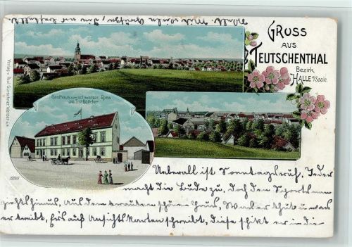 Teutschenthal Gruss aus - Gasthaus zum schwarzen Ross, Eckknick