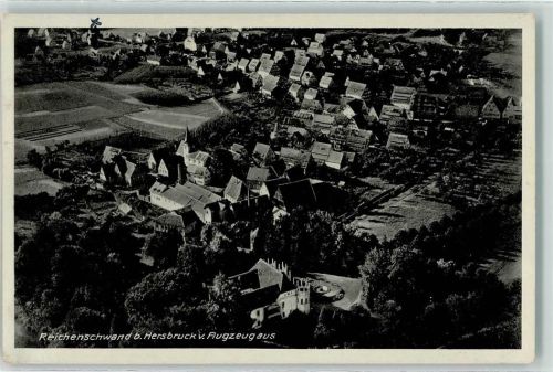 Reichenschwand Fliegeraufnahme Bahnpost Nürnberg F. Geh Zug 1495