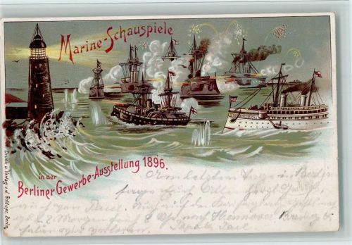 Berlin Mitte 1896 Gruss aus - Marine Schauspiele, Verlag Goldiner - gute Erhaltung AK