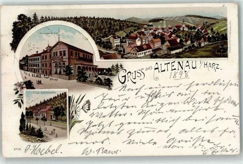 Altenau Villa Rammelsberg Rammelsberger Hotel Lithographie