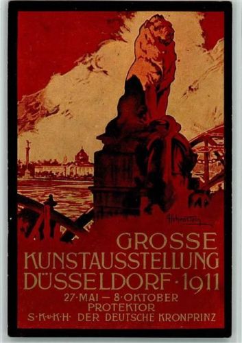 Düsseldorf 1911 sign Adolfo Hohenstein, Kunstausstellung AK