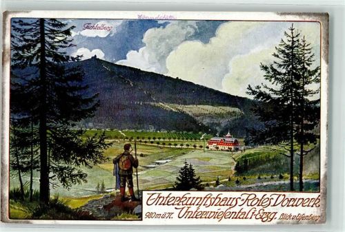 Unterwiesenthal Unterkunftshaus Rotes Vorwerk Wanderer