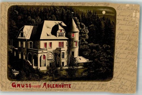 Wirsberg 1910 Lithographie-Mondschein Kuranstalt Adlerhütte