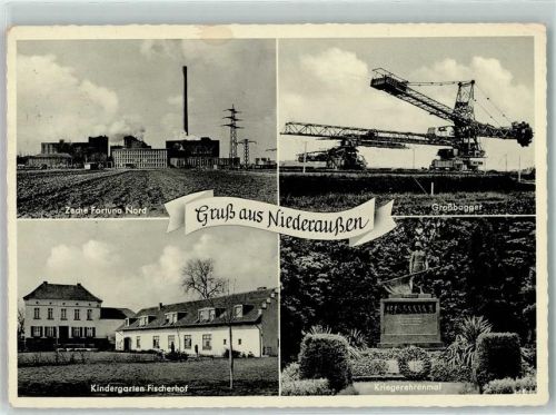 Niederaußem Zeche Fortuna Nord Grossbagger Kindergarten Fischerhof Kriegerehrenmal