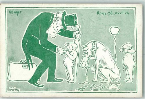 Roma 1904 sign Grim Karikatur Satire AK