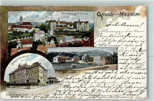 Nossen 1901 Gruss aus Schule Seminar AK