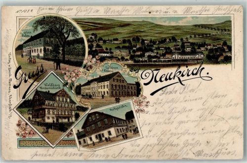 Neukirch 1901 Grüne Fichte Waldhaus Goldene Krone Hofgericht