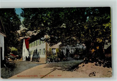 Altsimonswald 1920 Gasthaus zur Krone, Post
