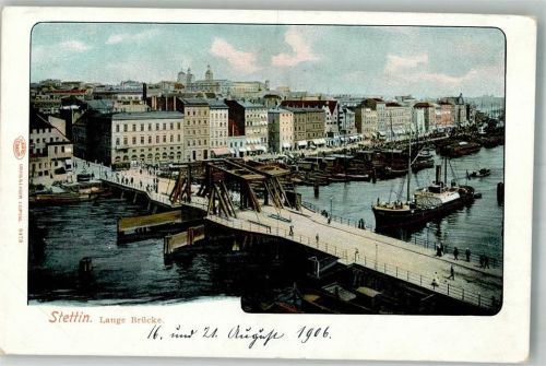 Stettin 1906 Hafen Lange Brücke