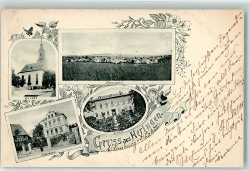 Heringen 1905 Kirche Pfarrhaus Schule