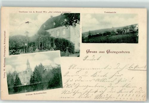 Georgenborn 1900 Gasthaus von Rossel zur Schönen Aussicht Schloss Hohenbuchau