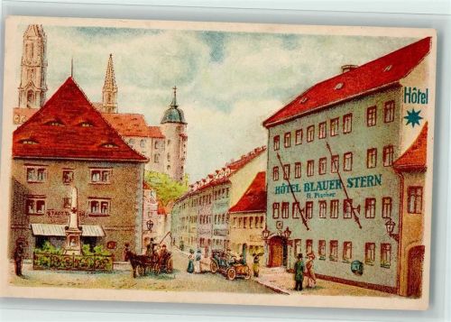 Meißen 1941 Hotel blauer Stern, Kriegerdenkmal, gute Erhaltung AK