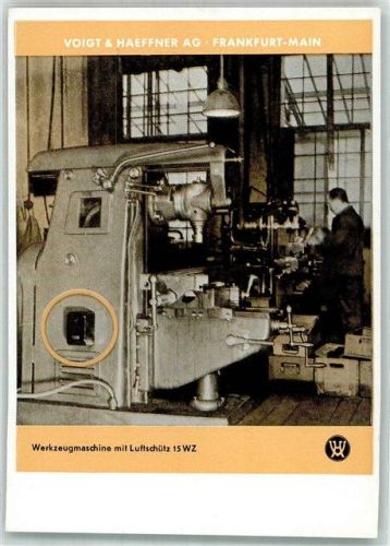 Frankfurt Voigt & Haeffner AG Werkzeugmaschine mit Luftschütz Werbung