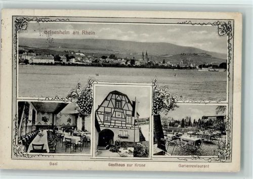 Geisenheim Gasthaus zur Krone mit Innenansicht, Stempelspuren