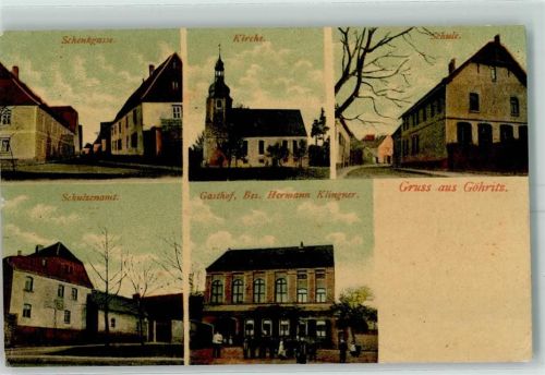 Göritz Schenkgasse Kirche Schule Schulzenamt Gasthaus Bes Hermann Klingler