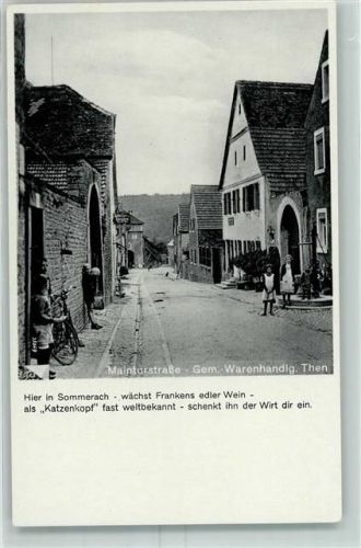 Sommerach Maintorstraße Gem.-Warenhandlung Then Werbung Katzenkopf Wein