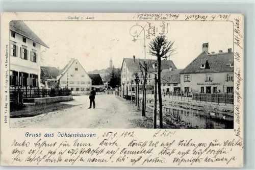 Ochsenhausen 1902 Gasthaus Zum Adler Brauerei