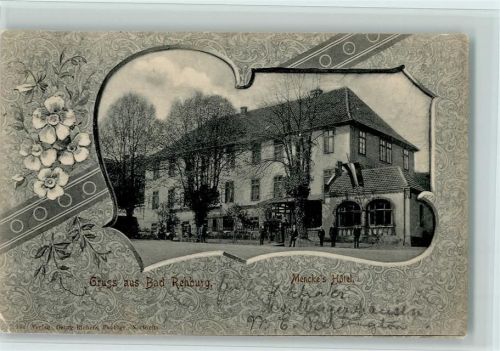 Bad Rehburg 1901 Menckes Hotel , Passepartout Imitation, gute Erhaltung AK