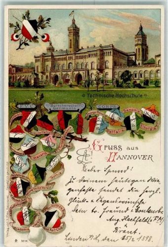 Hannover 1898 Technische Hochschule Wappen
