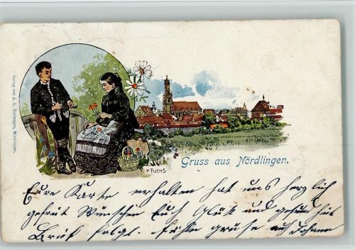 Nördlingen 1902 sign K. Fuchs - Ort und Trachten AK