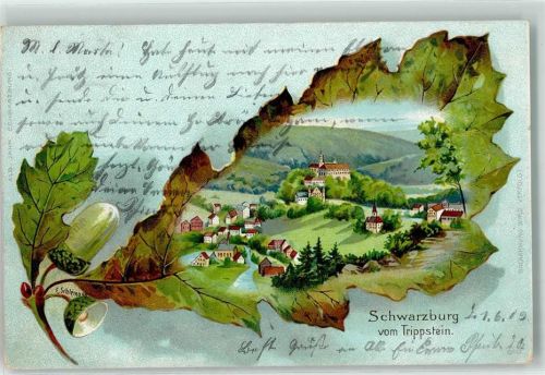 Schwarzburg 1903 Eichenblatt Schwarzburg sig E. Schlemo