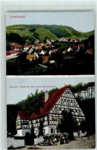 92275 W8459 Hirschbach , Oberpf - Gasthaus Pürner zum goldenen Hirschen