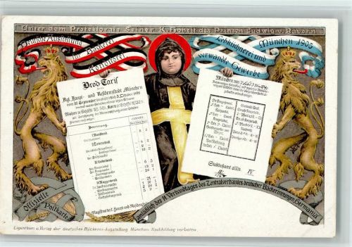 München Offiz. Postkarte - Verlag der deutschen Bäckerei Ausstellung, Verlag Ottmar Zieher