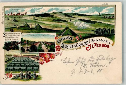 Jüterbog 1900 Schiessübung Schiessplatz Zieldorf Altes Barackenlager Wellblechbaracken