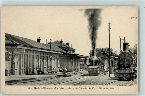 42400 Saint-Chamond - Gare du Chemin de Fer cote de la Voie Dampflokomotive