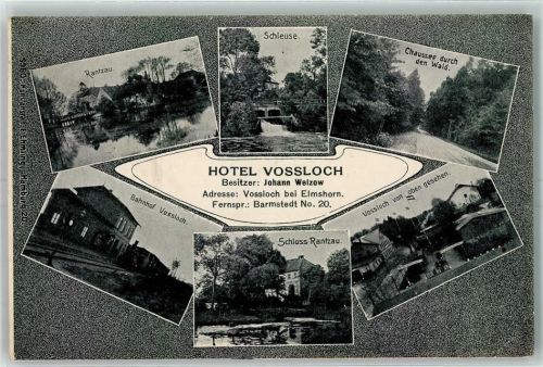 Voßloch Hotel Vossloch Bes. Johann Welzow Rantzau Schleuse Chaussee Bahnhof Schloss