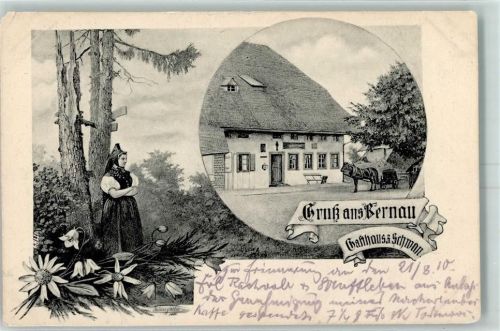 Bernau Gasthaus Zum Schwan Tracht sign