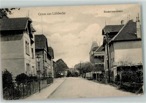 32312 W4990 Lübbecke , Westf 1907 - Blasheimerstraße Laterne Gruss