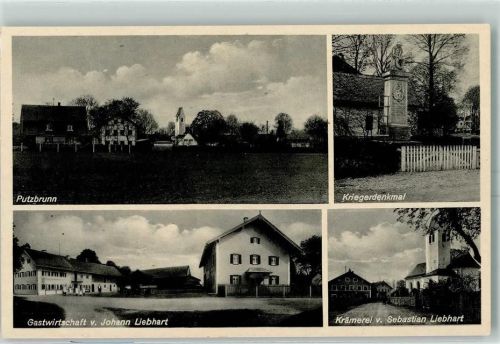 Putzbrunn Kriegerdenkmal Gasthaus von Johann Liebhart Krämerei von Sebastian Liebhart