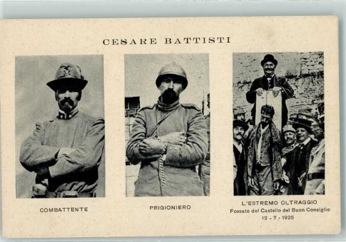 Trento Cesare Battisti Combattente , Prigioniero Hinrichtung Politik