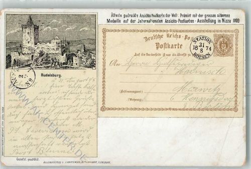 1899 Älteste gedrucke Ansichtskarte der Welt