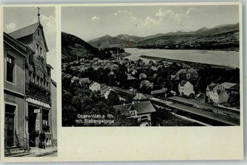 Oberwinter Gasthaus zum goldenen Anker Bahnhof AK