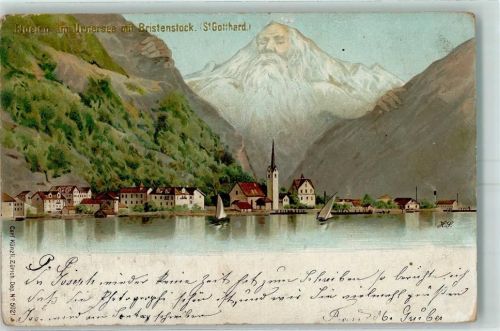 Flüelen 1900 Verlag Künzli 5021 Lithographie AK