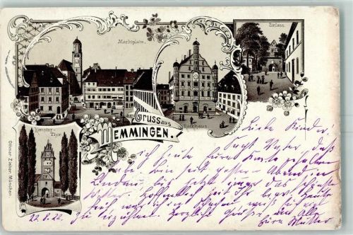 Memmingen Marktplatz Einlass Rathaus Kempter-Thor