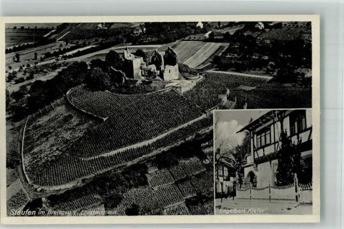 79219 W7813 Staufen , Breisgau - Fliegeraufnahme Riegeler Bierablage Engelbert Kiefer Burgruine