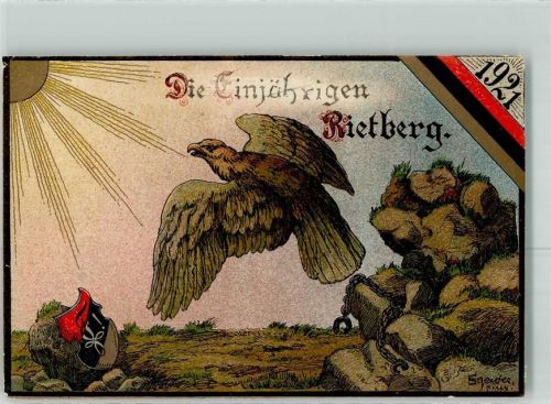 Rietberg Die Einjährigen 1921 Adler Studentenwappen sign