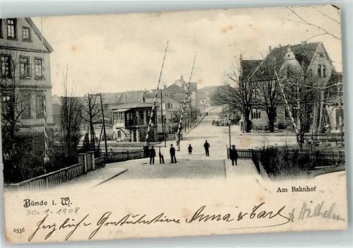 Bünde 1908 Am Bahnhof Schranke