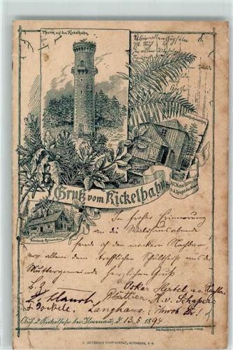 Kickelhahn 1894 Aussichtsturm Goethehäuschen Vorläufer Lithographie