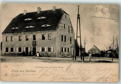 Zwethau 1902 Gasthaus zum goldenen Reiter