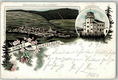 09484 O9312 Oberwiesenthal 1910 Lithographie Unterkuftshaus