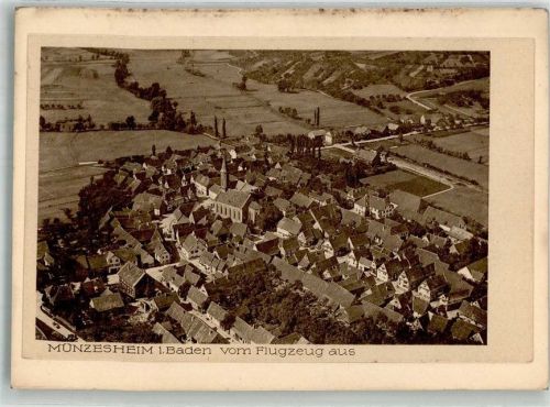76703 W7527 Münzesheim KEINE AK Fliegeraufnahme Original aufmontierte Verlagsmusterkarte