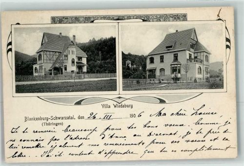Bad Blankenburg 1906 Villa Wiedeburg