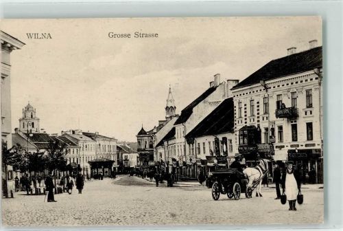 Wilna Grosse Straße Kutsche Geschäfte